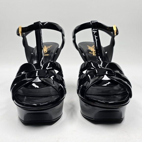 YSL Tribute Platform Sandals Vitello Vernice Soft - 38 - Picture 4 of 16